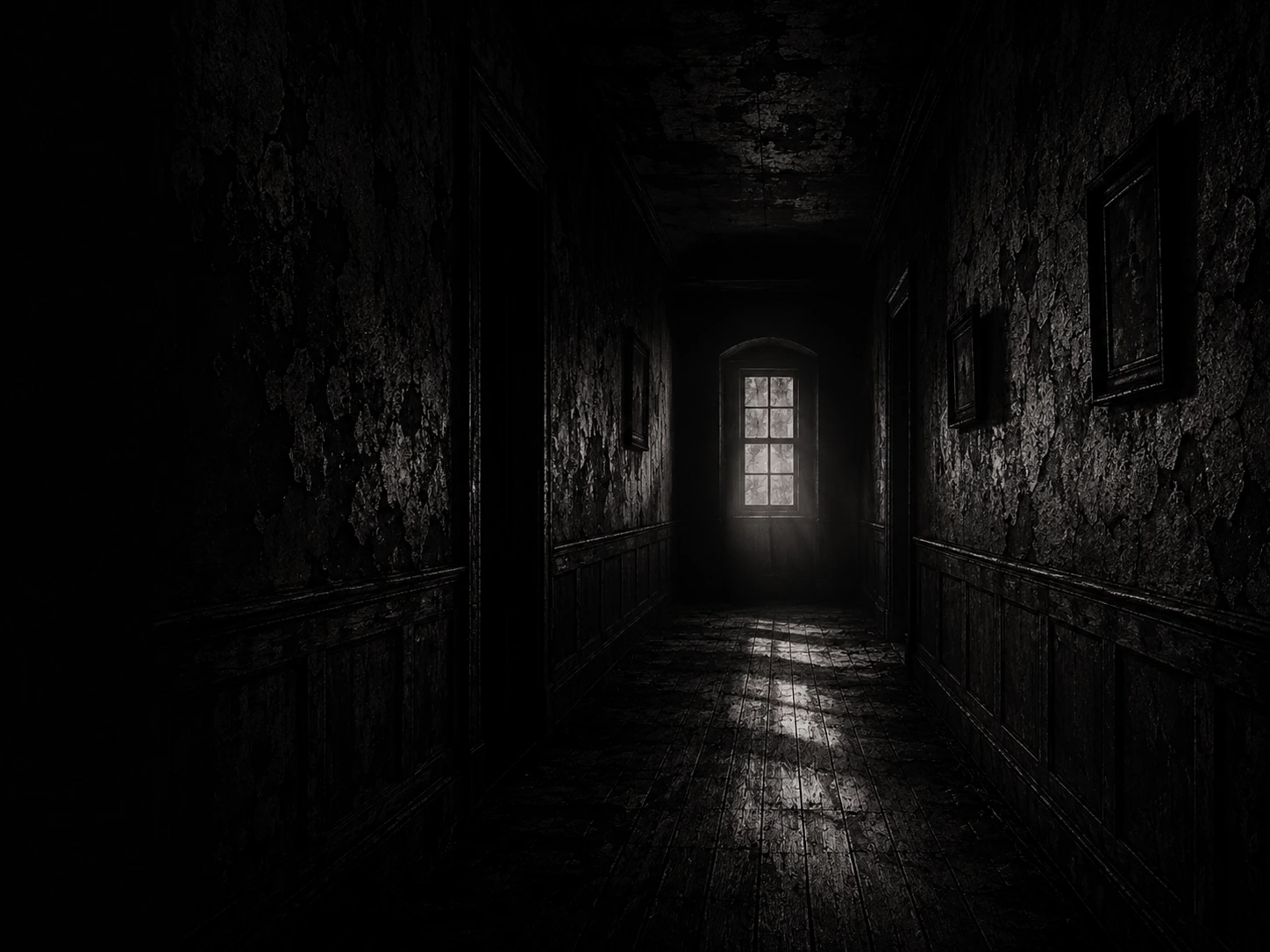 A dark hallway
